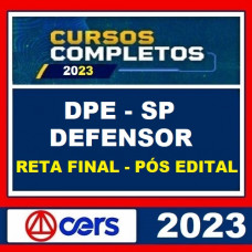 DPE SP - DEFENSOR PÚBLICO DE SÃO PAULO - RETA FINAL - PÓS EDITAL - CERS 2023